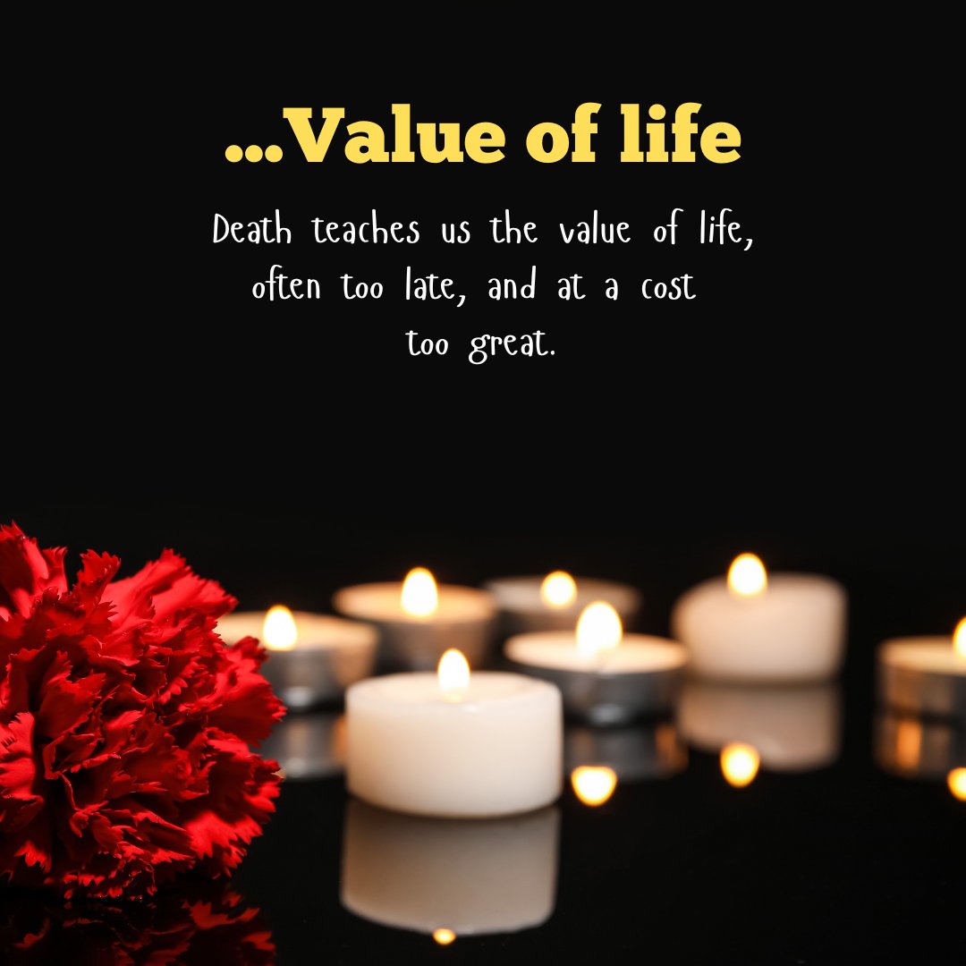 Sad Messages about Death with a poignant display of candles and a red carnation, symbolizing the heavy cost of learning life's value through loss.